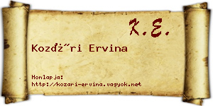Kozári Ervina névjegykártya